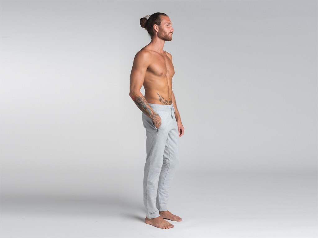 Pantalon de yoga Slim homme - Coton Bio Gris