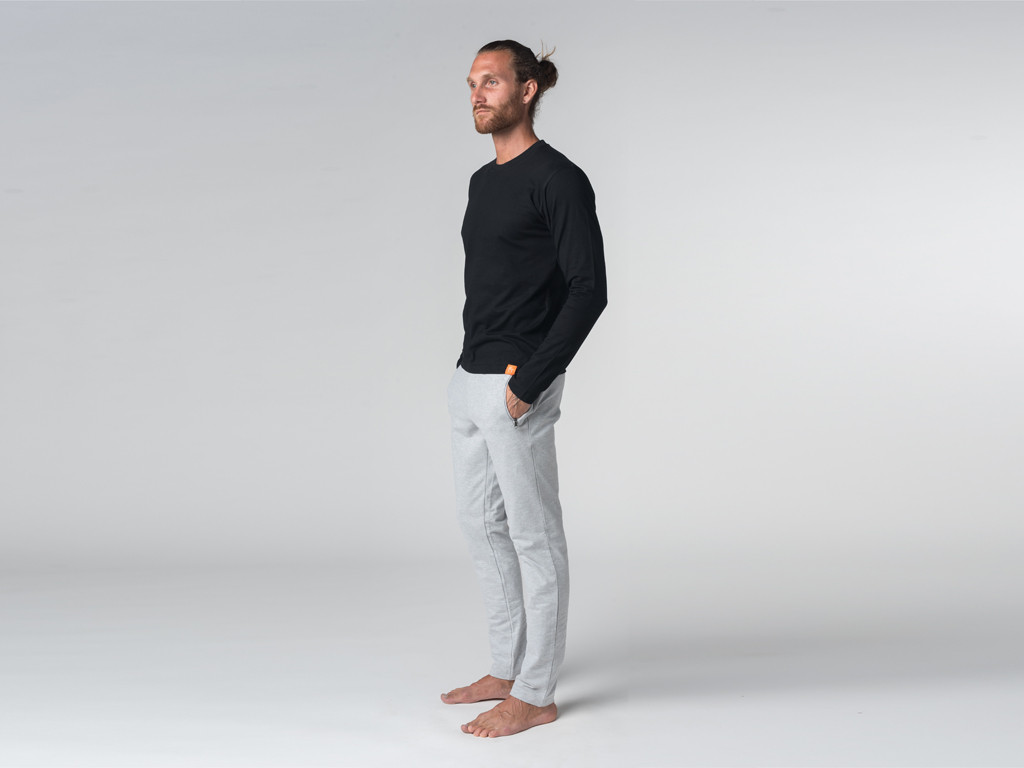 Pantalon de Yoga Homme Confort - Coton Bio Gris - Vêtements de yoga Homme -  Coton Bio