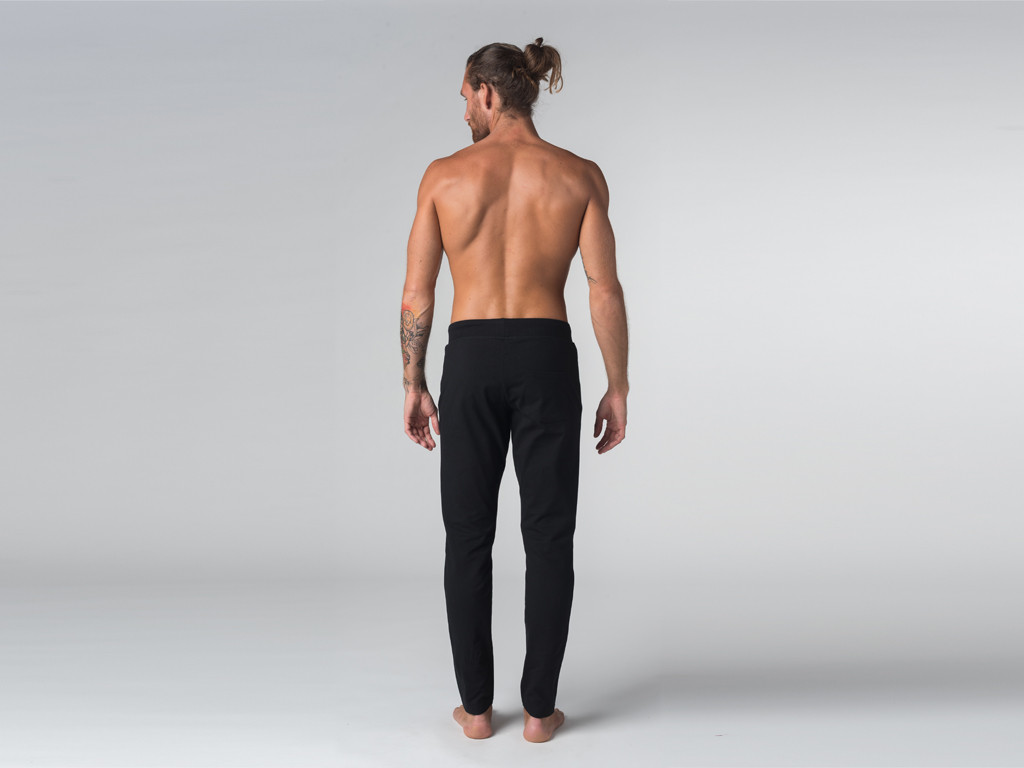 Pantalon de yoga Slim homme - Coton Bio Noir
