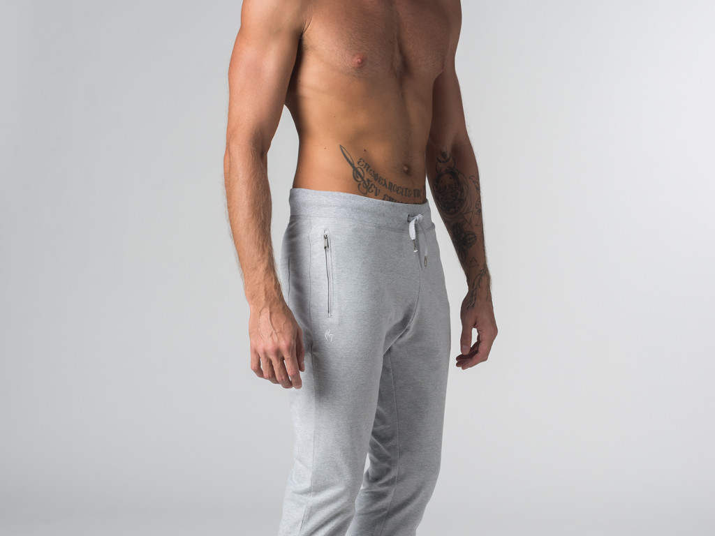 Pantalon de yoga Slim homme - Coton Bio Gris