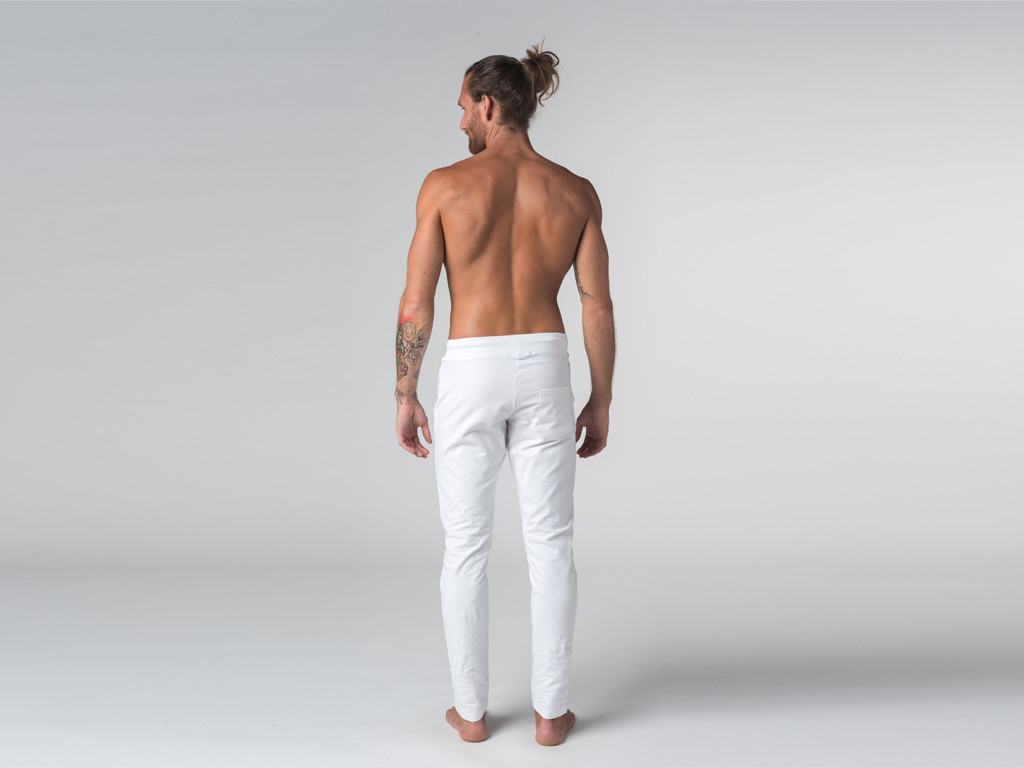 Pantalon de yoga Slim homme - Coton Bio Blanc - Fin de Serie
