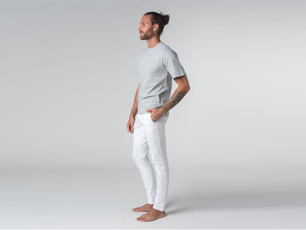 Pantalon de yoga Slim homme - Coton Bio Blanc - Fin de Serie