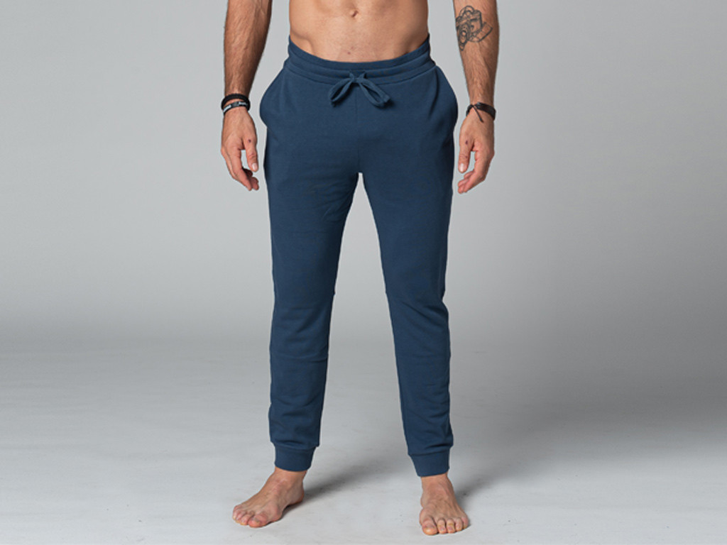 Pantalon de Yoga Homme Jogger - Bio Bleu