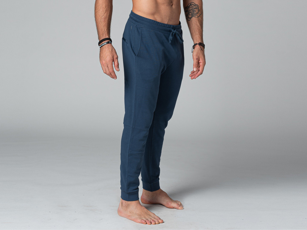 Pantalon de Yoga Homme Jogger - Bio Bleu