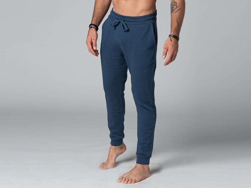 Pantalon de Yoga Homme Jogger - Bio Bleu