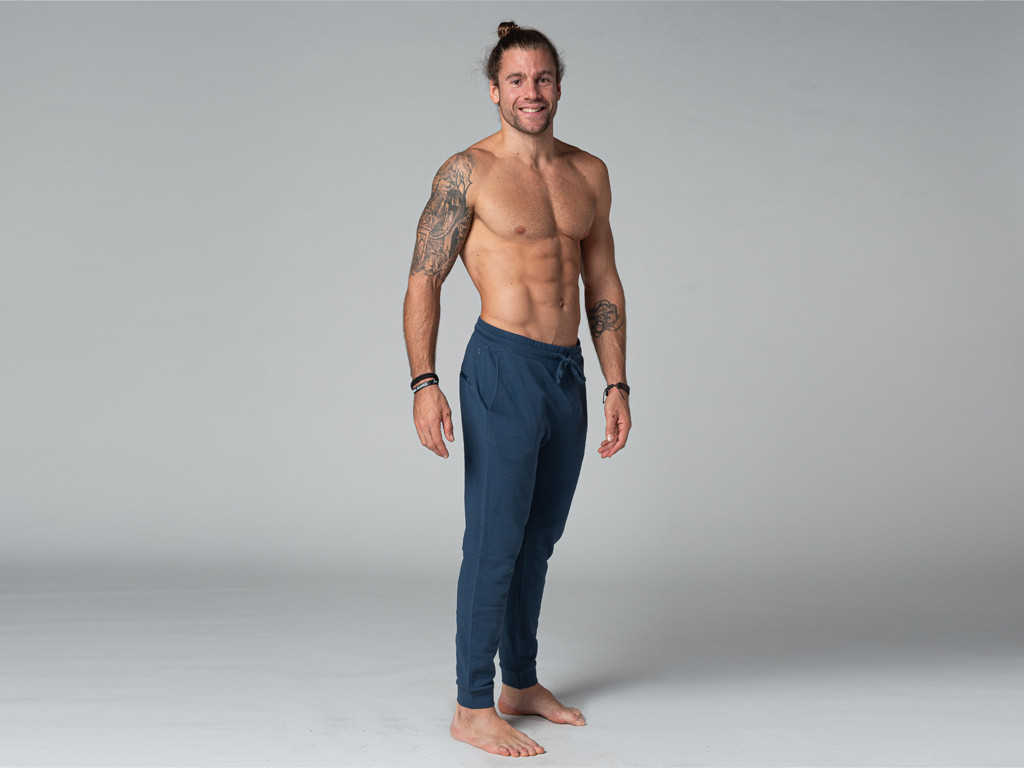 Pantalon de Yoga Homme Jogger - Bio Bleu