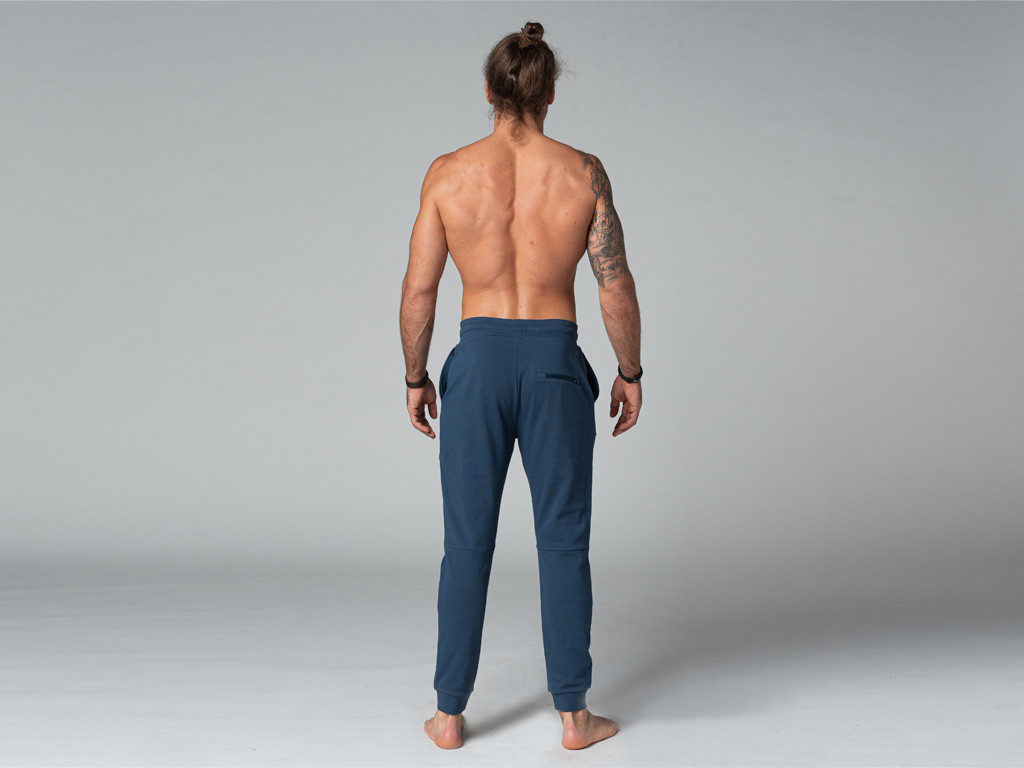 Pantalon de Yoga Homme Jogger - Bio Bleu