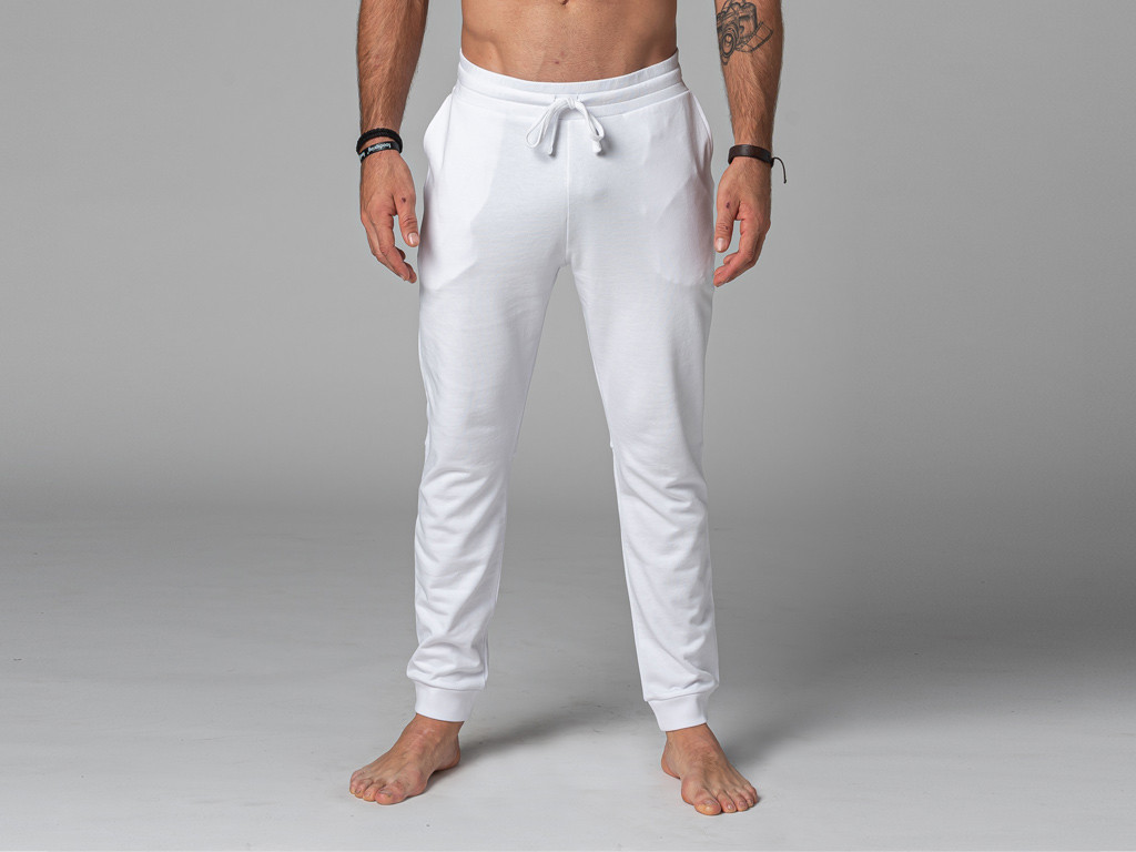 Yoga-Jogginghose für Herren – Bio Weiß