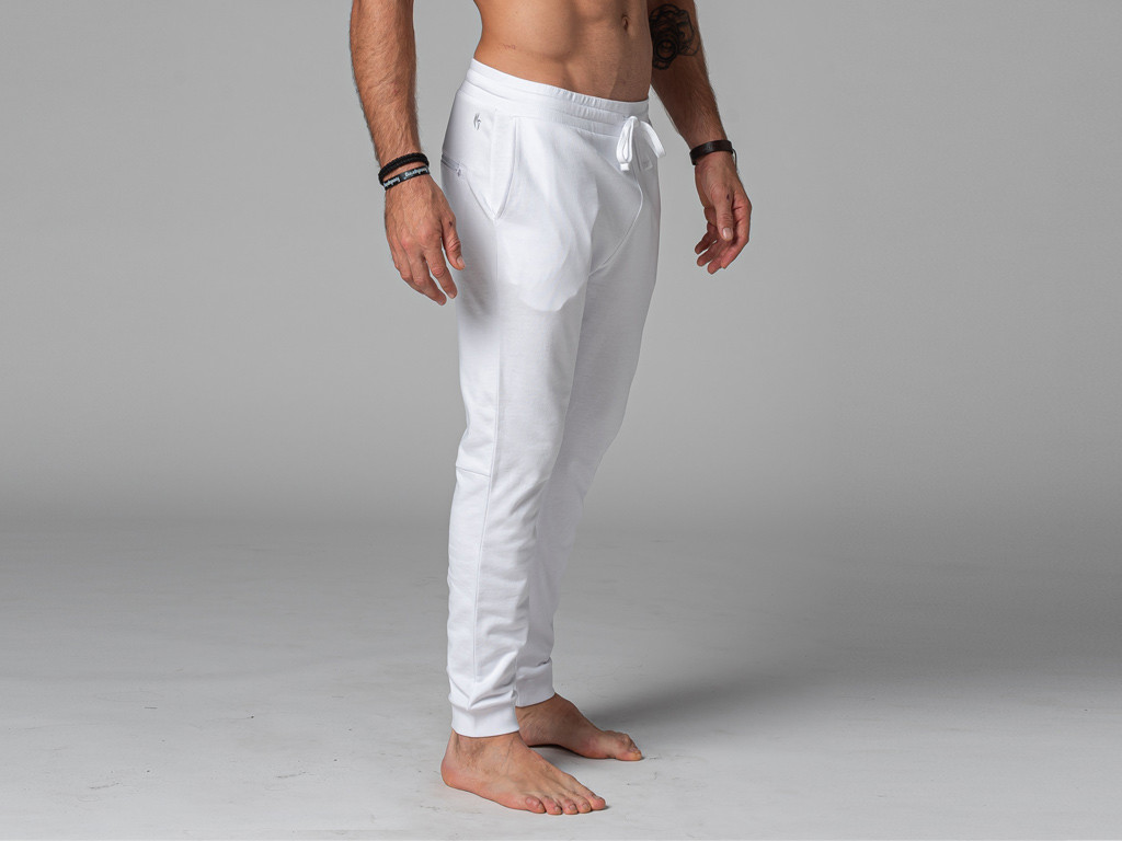 Pantalon de Yoga Homme Jogger - Bio Blanc