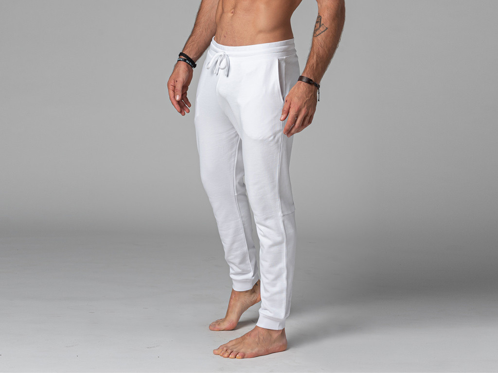 Pantalon de Yoga Homme Jogger - Bio Blanc