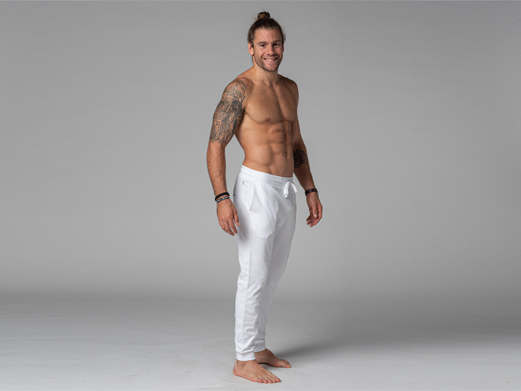 Pantalon de Yoga Homme Jogger - Bio Blanc