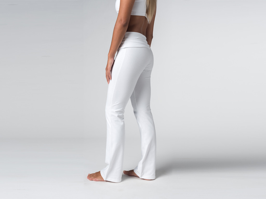 Pantalon de yoga Jazz  - 95% coton Bio et 5% Lycra Blanc - Fin de Serie