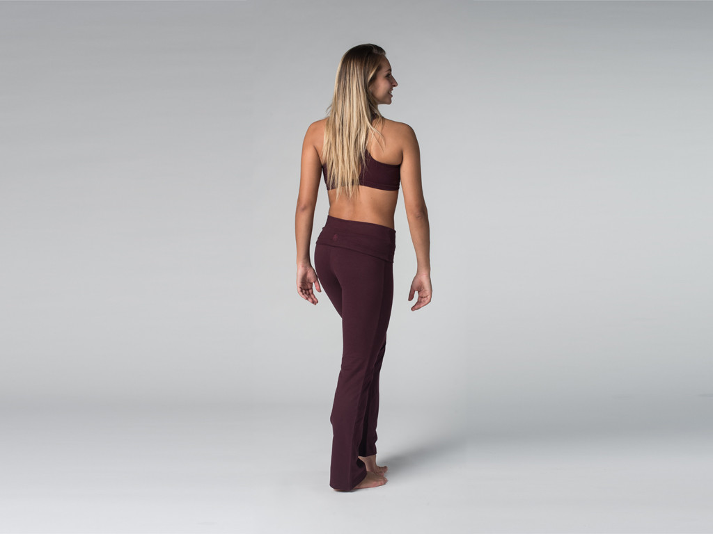Pantalon de yoga Jazz - 95% coton Bio et 5% Lycra Prune