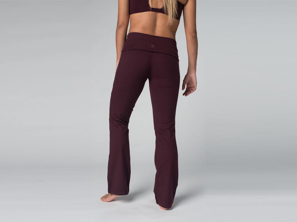 Pantalon de yoga Jazz - 95% coton Bio et 5% Lycra Prune