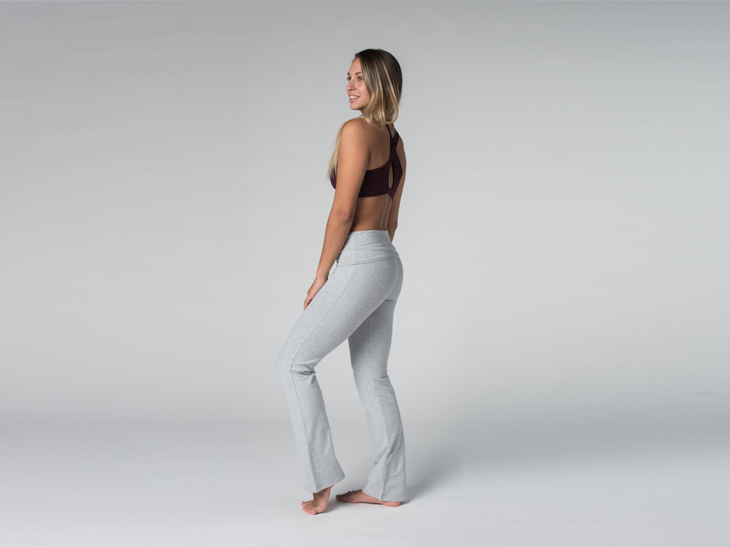 Pantalon de yoga Jazz - 95% coton Bio et 5% Lycra Gris Perlé