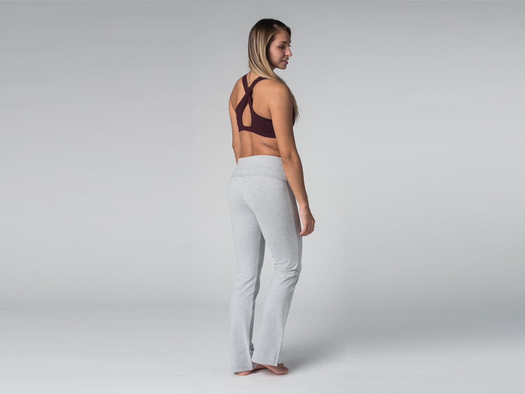 Pantalon de yoga Jazz - 95% coton Bio et 5% Lycra Gris Perlé