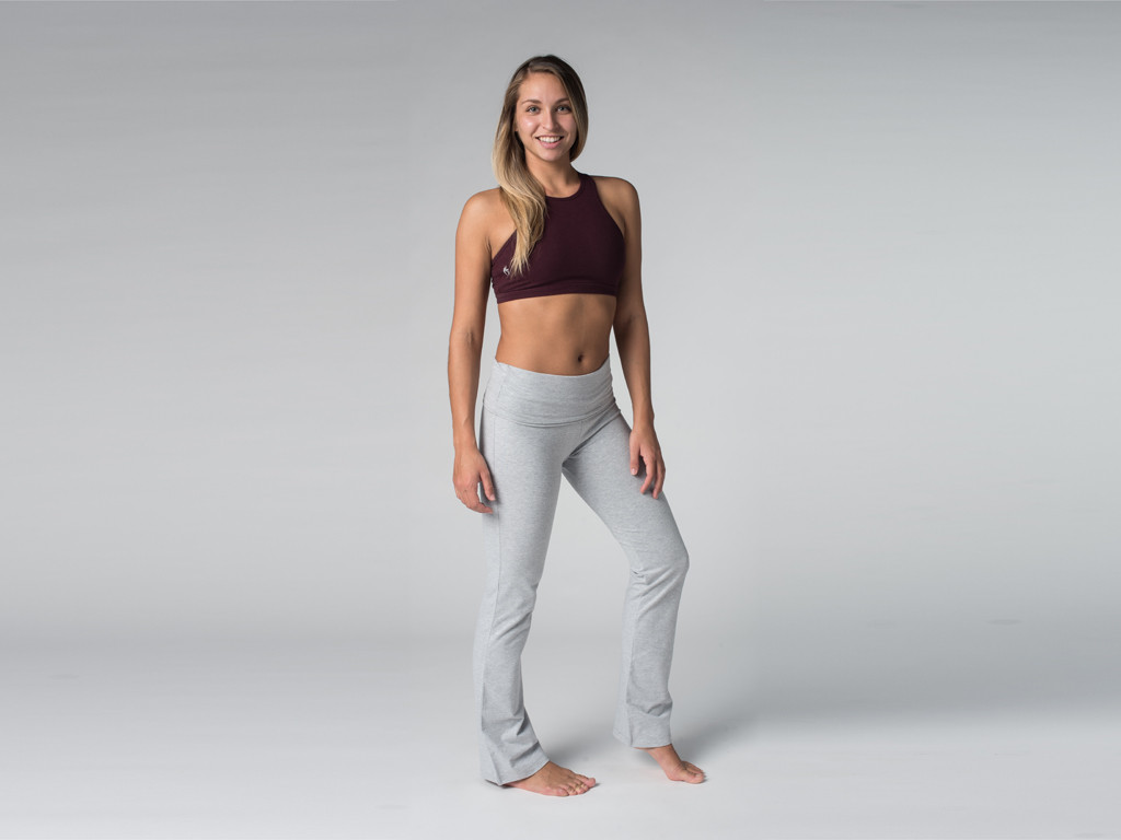 Pantalon de yoga Jazz - 95% coton Bio et 5% Lycra Gris Perlé