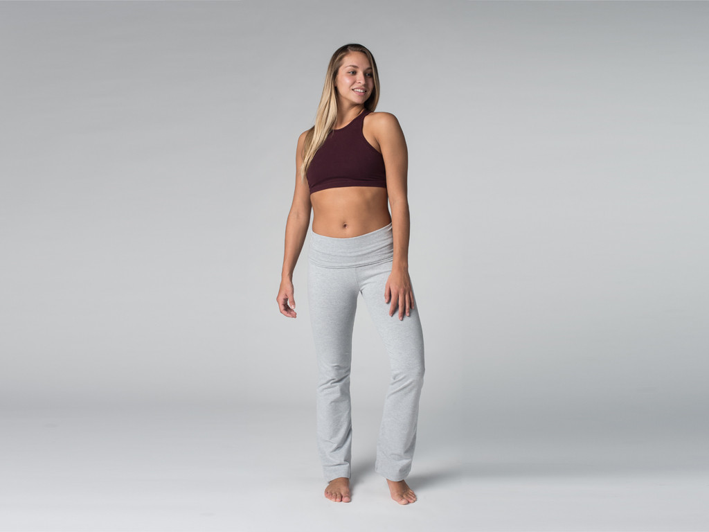 Pantalon de yoga Jazz - 95% coton Bio et 5% Lycra Gris Perlé