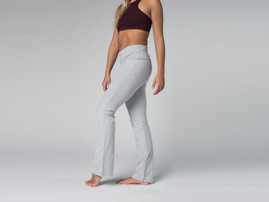 Pantalon de yoga Jazz - 95% coton Bio et 5% Lycra Gris Perlé