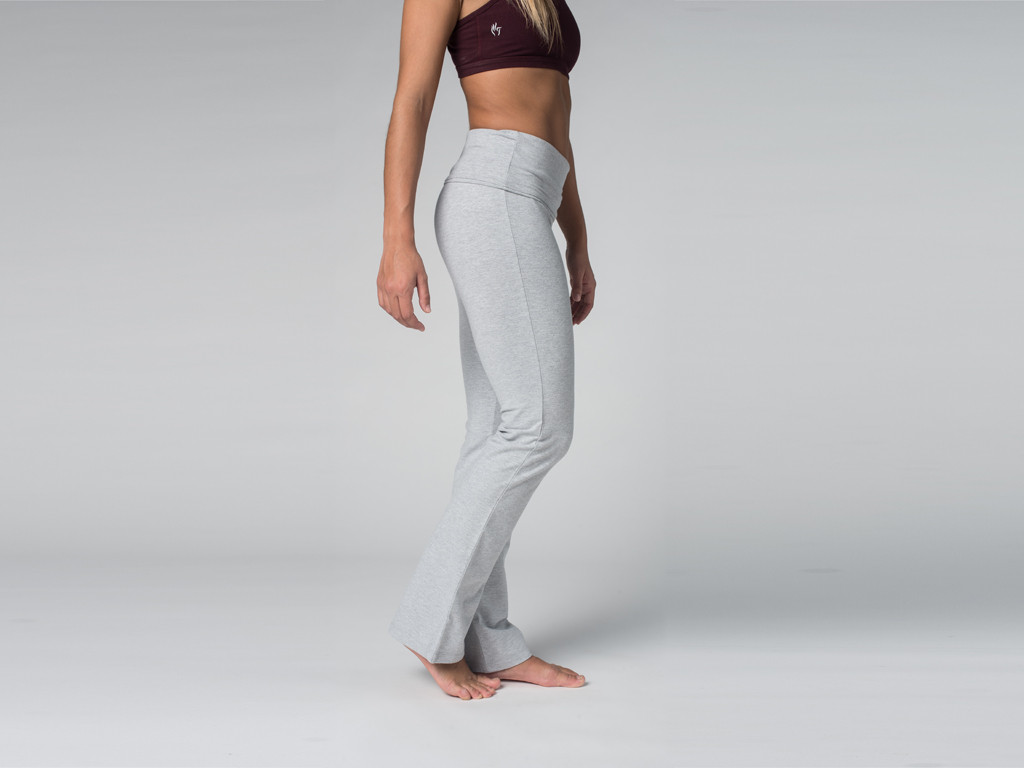 Pantalon de yoga Jazz - 95% coton Bio et 5% Lycra Gris Perlé