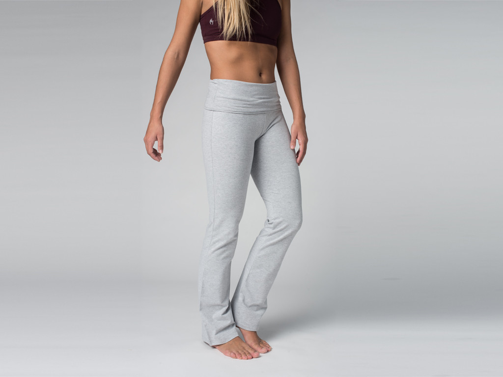 Pantalon de yoga Jazz - 95% coton Bio et 5% Lycra Gris Perlé