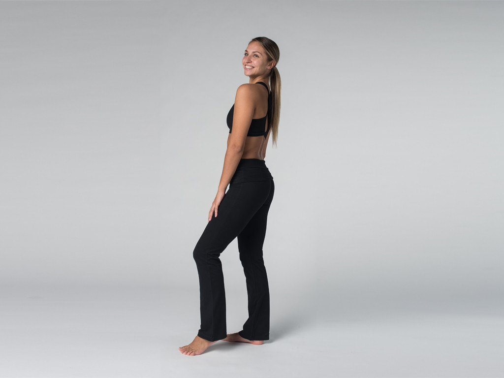 Pantalon de yoga Jazz - 95% coton Bio et 5% Lycra Noir