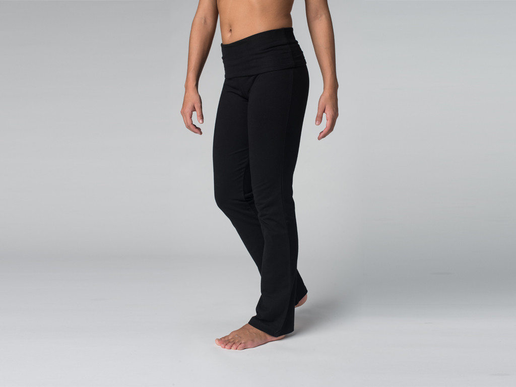 Pantalon de yoga Jazz - 95% coton Bio et 5% Lycra Noir