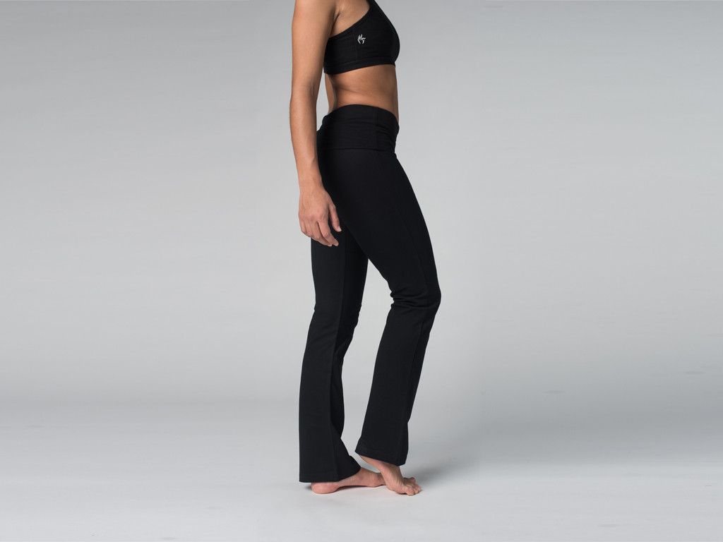 Pantalon de yoga Jazz - 95% coton Bio et 5% Lycra Noir