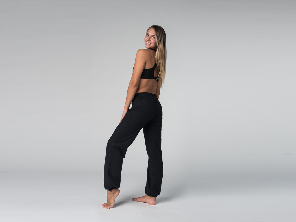 Pantalon de yoga Param - 95% coton Bio et 5% Lycra Noir