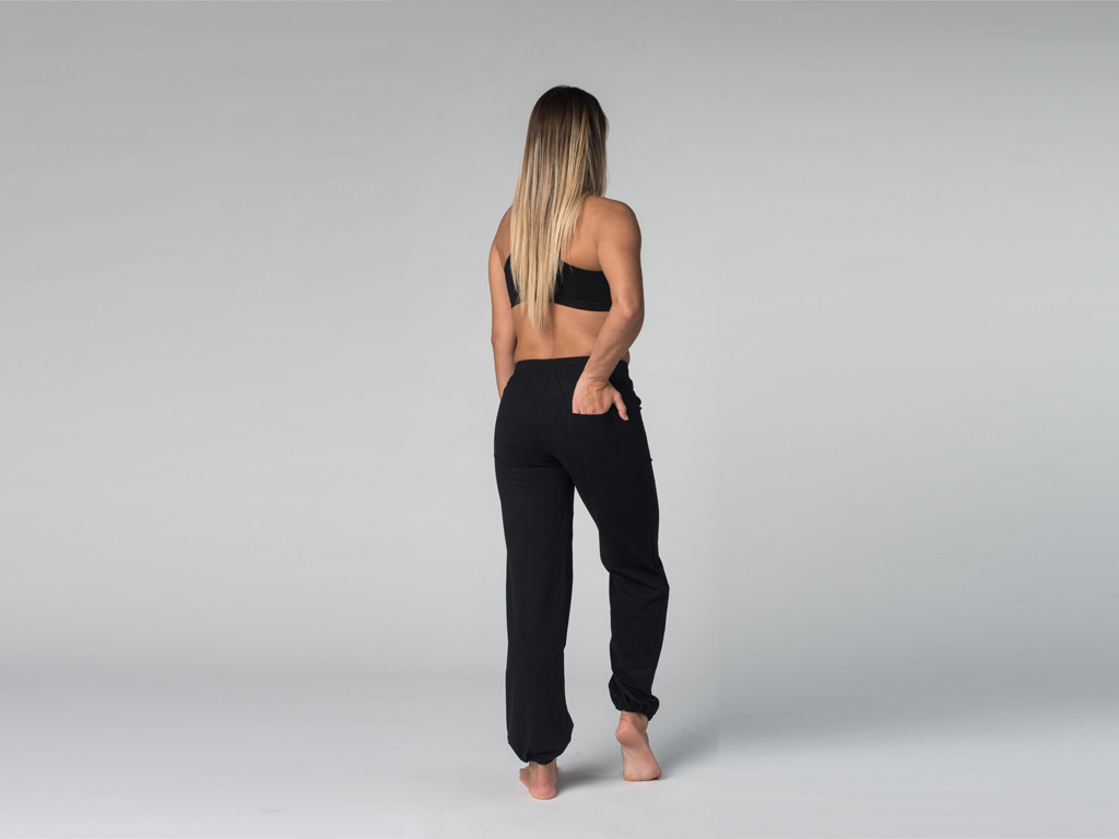 Pantalon de yoga Param - 95% coton Bio et 5% Lycra Noir - Fin de Serie