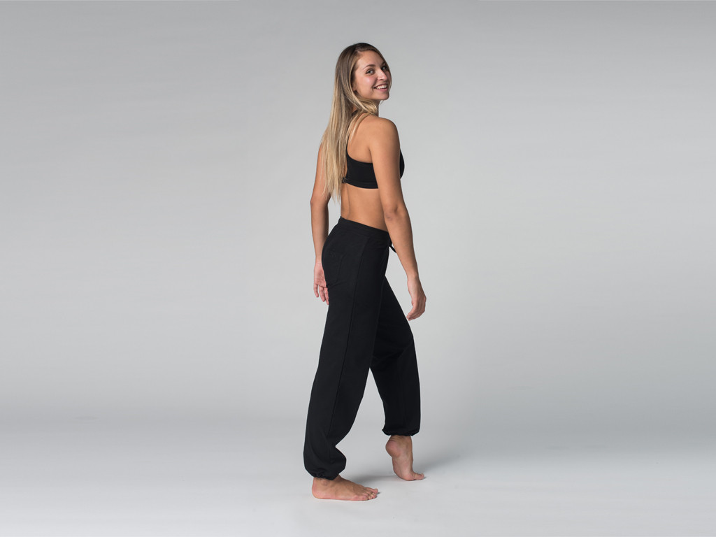 Pantalon de yoga Param - 95% coton Bio et 5% Lycra Noir