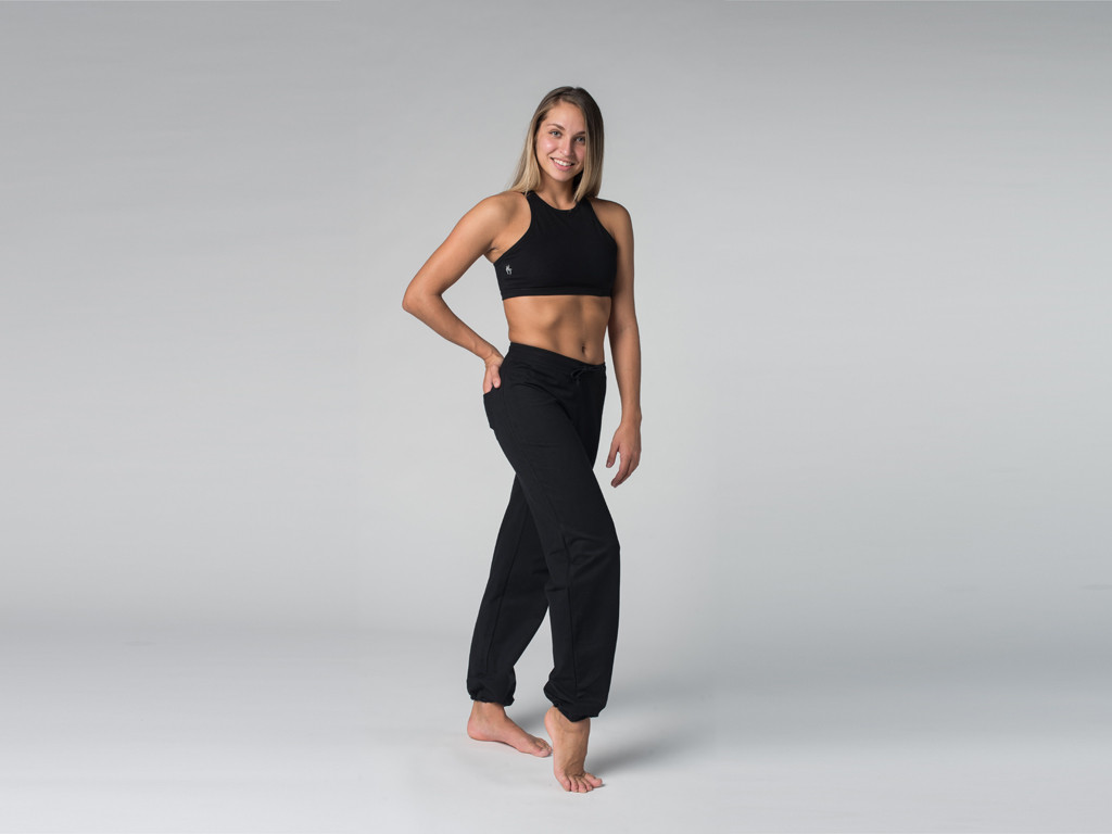 Pantalon de yoga Param - 95% coton Bio et 5% Lycra Noir