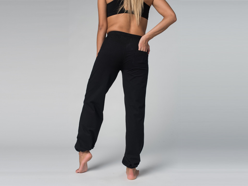 Pantalon de yoga Param - 95% coton Bio et 5% Lycra Noir - Fin de Serie