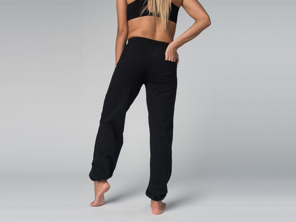 Pantalon de yoga Param - 95% coton Bio et 5% Lycra Noir
