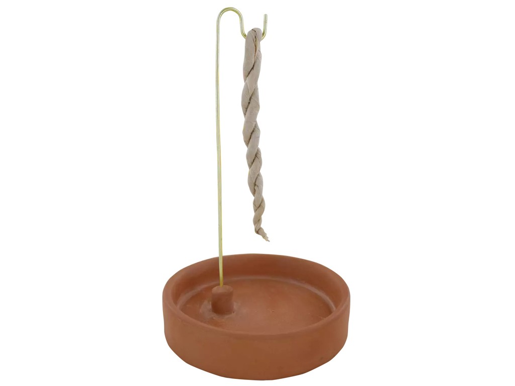 Nepalese brass incense holder Ø 8 cm x H 13.5 cm