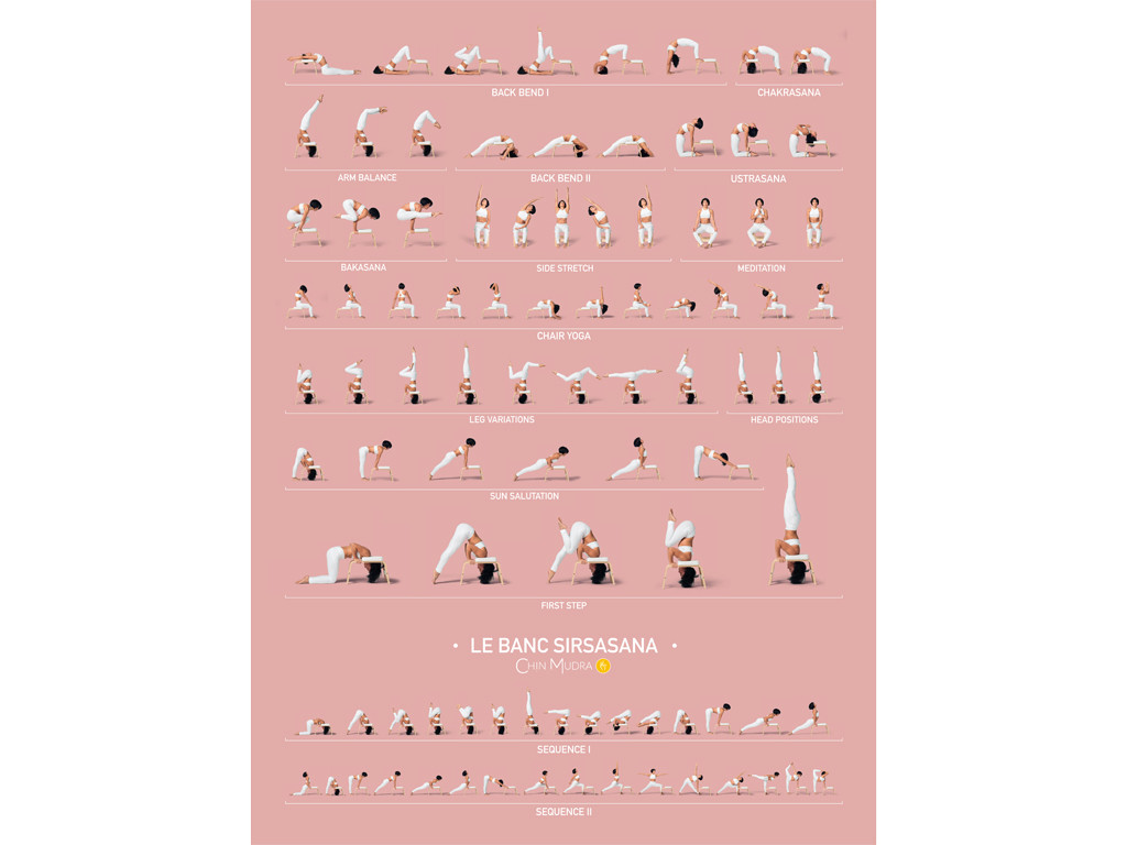 Poster de Sirsasana variations 41 cm x 57 cm - Rose