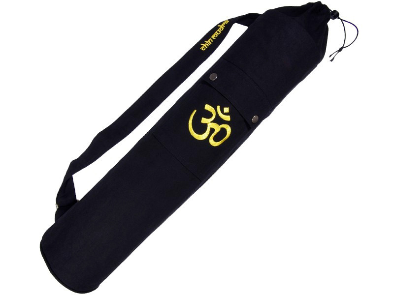 100% Organic cotton Chin Mudra mat bag 71cm x 15 cm Black