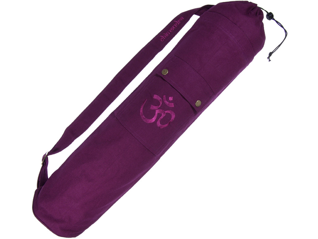 Sac à tapis de yoga 100% Coton Bio 71cm x 15cm Prune