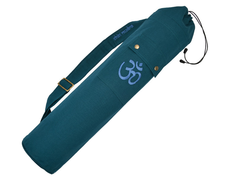 Sac à tapis de yoga 100% Coton Bio 71cm x 15cm Bleu canard