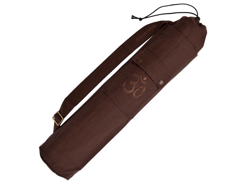 Bolsa para tapete de ioga 100% algodão orgânico 90cm X 15cm Chocolate