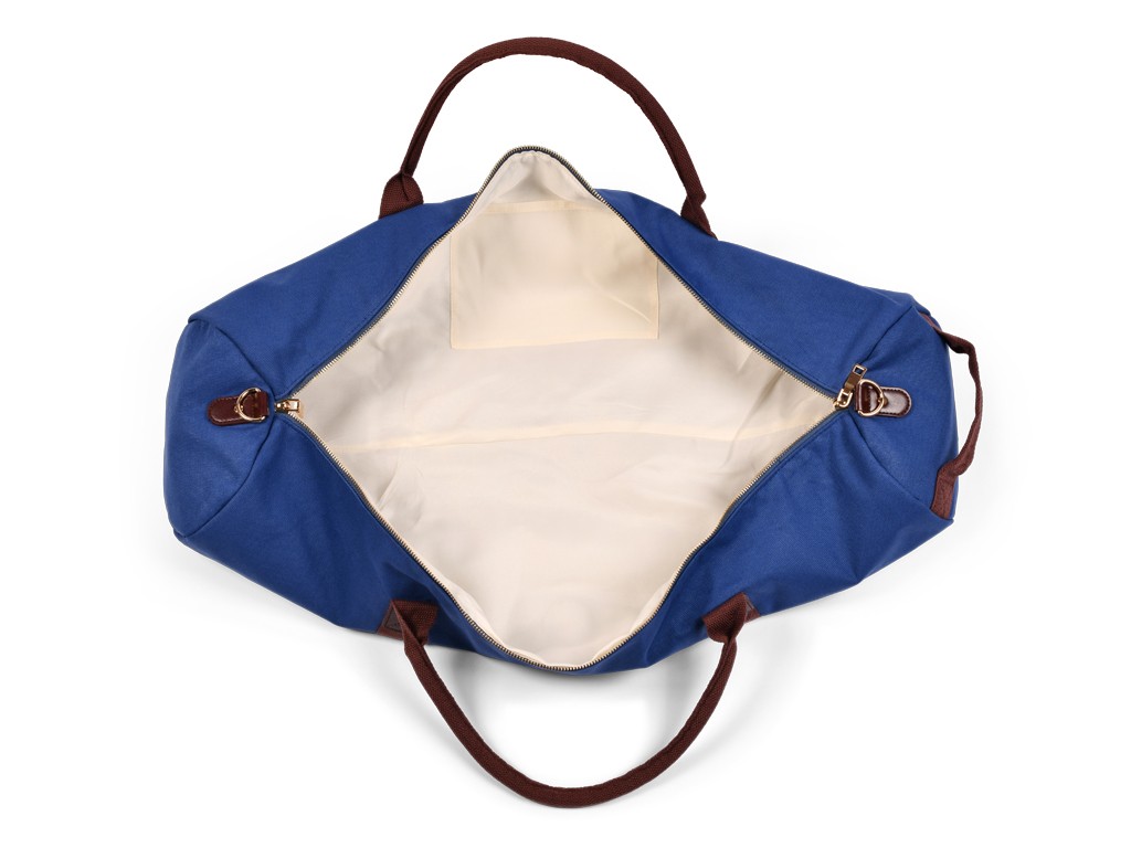 Sac à Tapis de Yoga Baroudeur Coton Bio et Cuir végan - Bleu de chauffe 20 cm x 70 cm