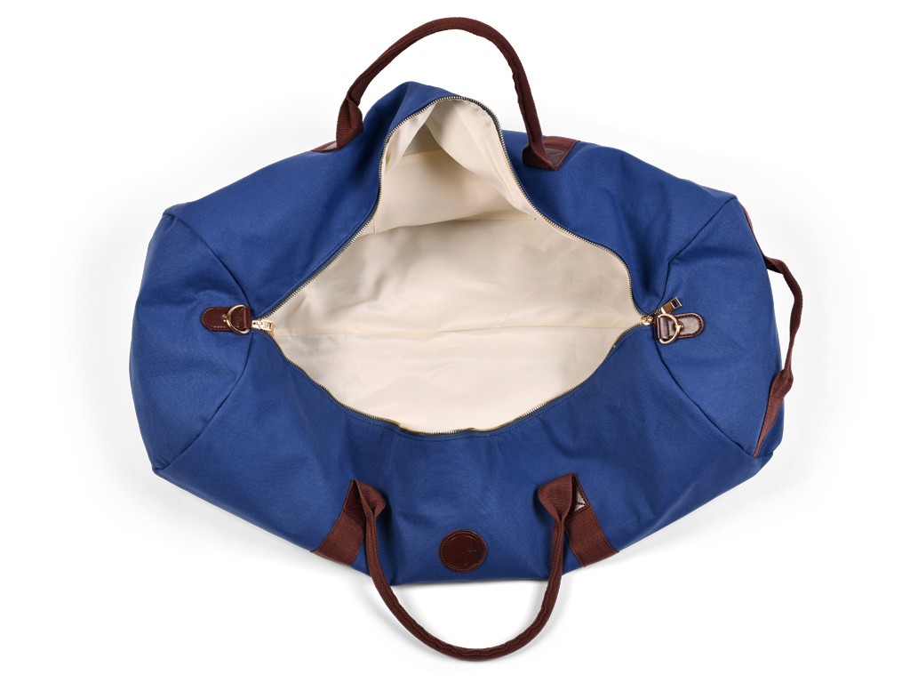 Sac à Tapis de Yoga Baroudeur Coton Bio et Cuir végan - Bleu de chauffe 30 cm x 70 cm