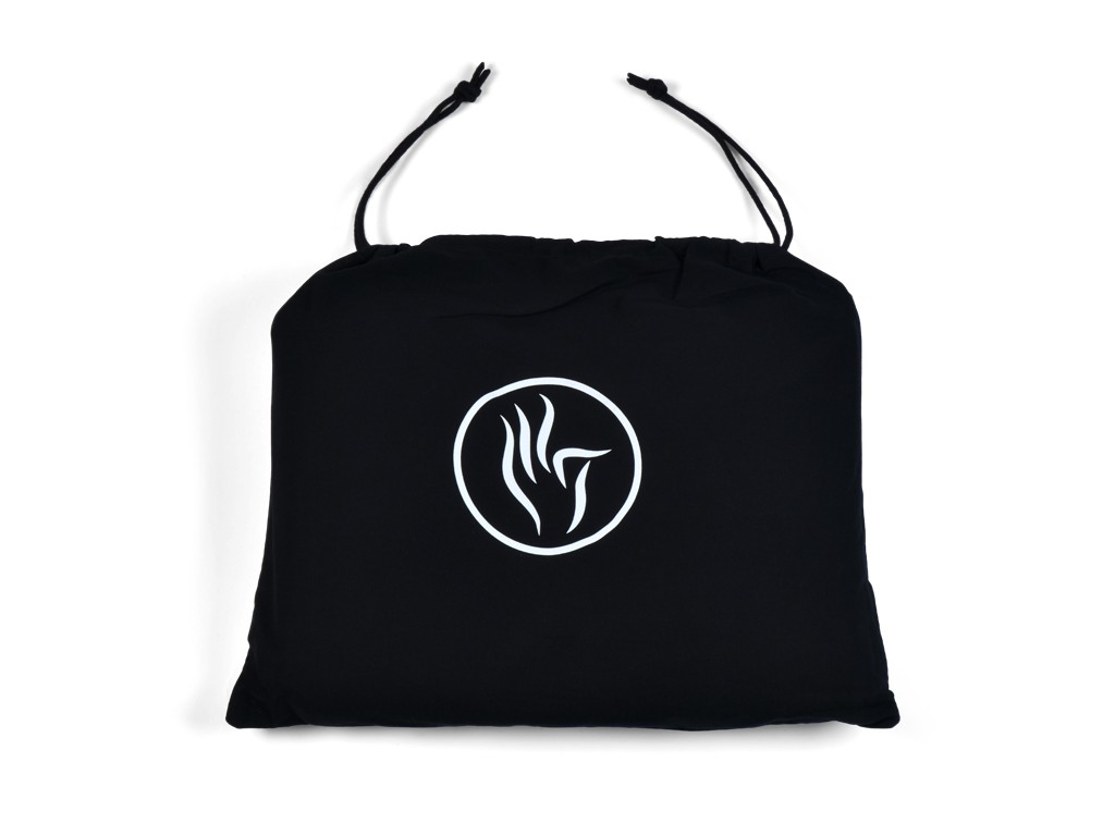 Bolsa resistente para esterilla de yoga en algodón orgánico y cuero vegano - Azul cálido 30 cm x 70 cm