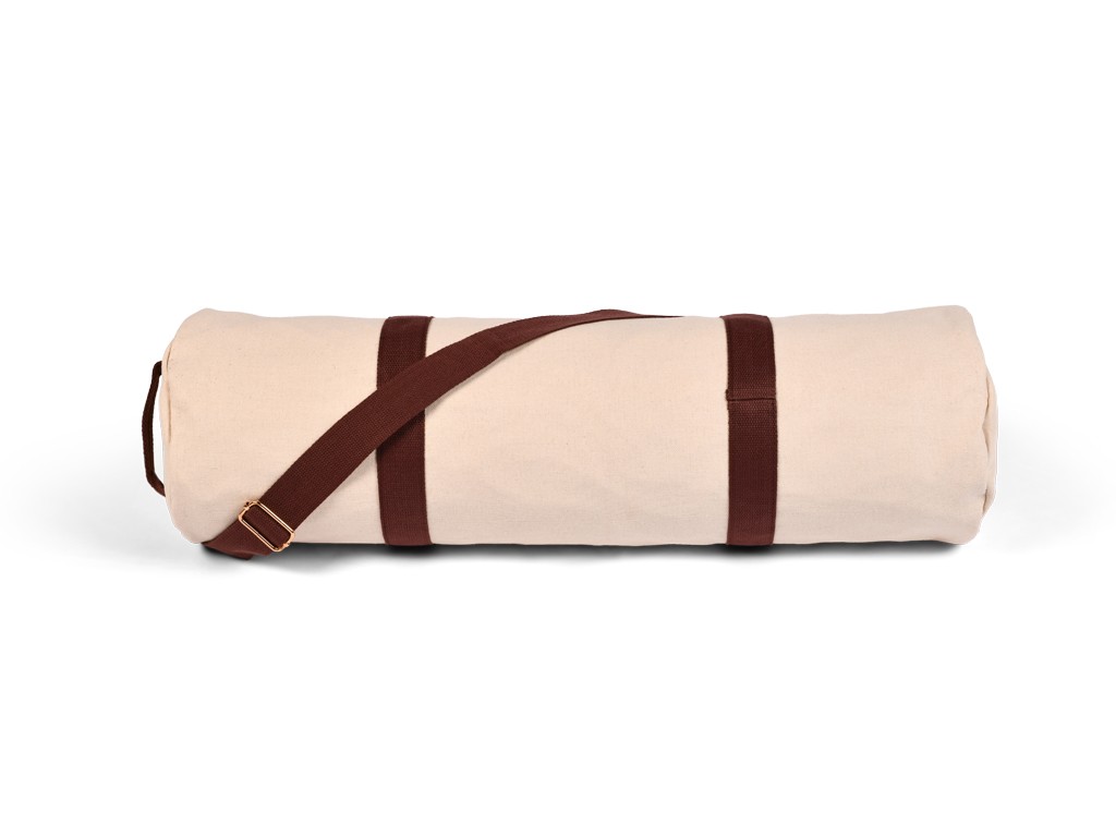Sac à Tapis de Yoga Baroudeur Coton Bio et Cuir végan - Écru 20 cm x 70 cm