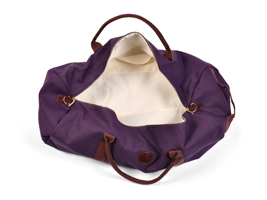 Sac à Tapis de Yoga Baroudeur Coton Bio et Cuir végan - Prune 30 cm x 70 cm