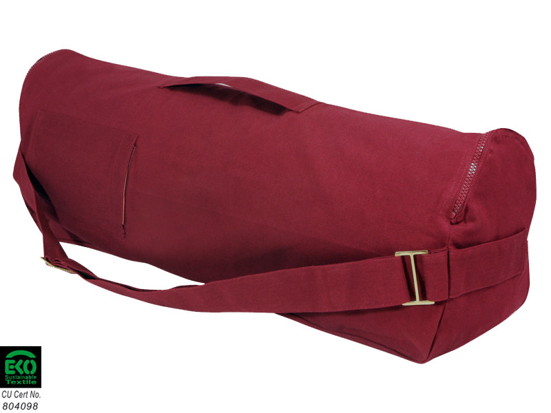 Sac à tapis de yoga Chic et Cool 100% Coton Bio 70cm x 17cm Bordeaux