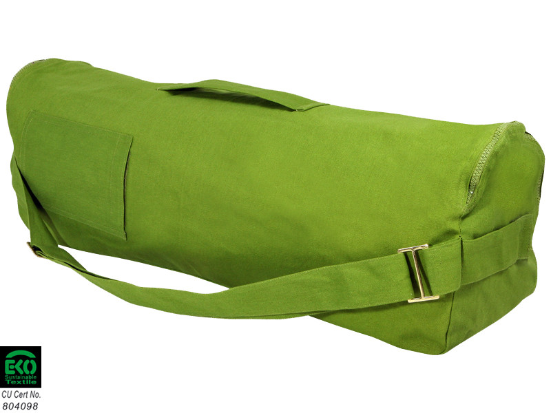 Borsa per tappetino yoga chic e cool 100% cotone organico 70 cm x 17 cm Verde