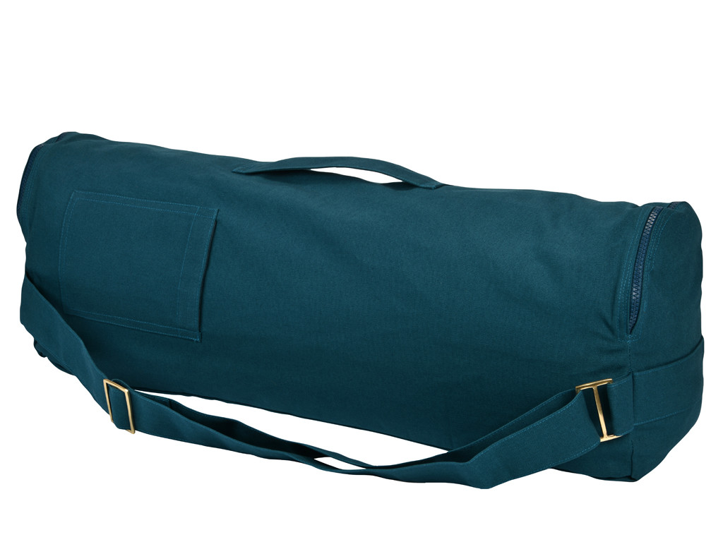 Sac à tapis de yoga Chic et Cool 100% Coton Bio 70cm x 17cm Bleu canard