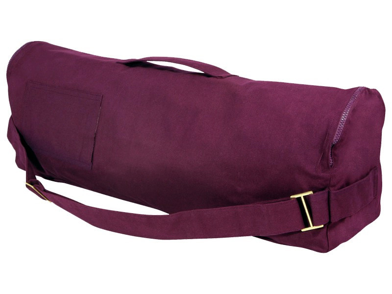 Borsa per tappetino yoga chic e cool in cotone biologico al 100%, 92 cm x 17 cm Prugna