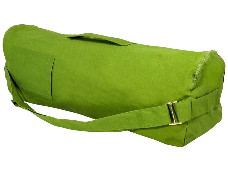 Bolsa para tapete de ioga elegante e moderna, 100% algodão orgânico, 92 cm x 17 cm. Verde
